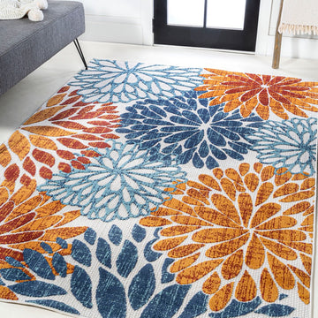 Crisantemo Floral High-low Indoor/outdoor Area Rug